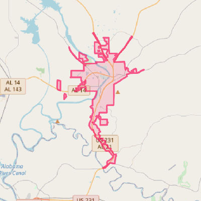 Map of Wetumpka