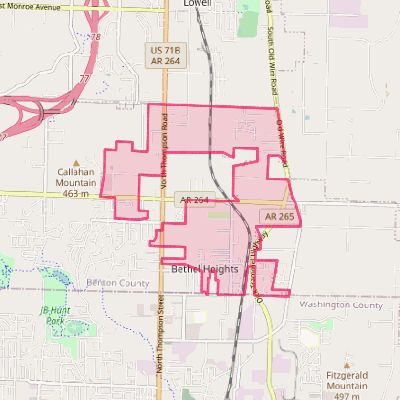 Map of Bethel Heights