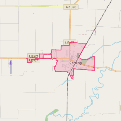 Map of Corning