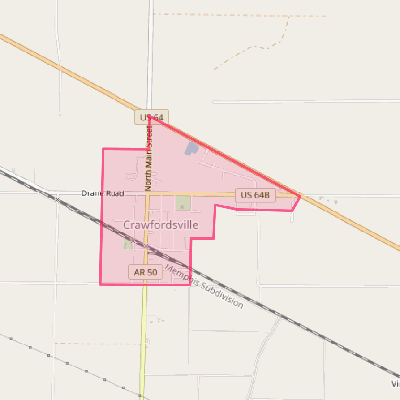 Map of Crawfordsville