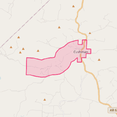 Map of Cushman