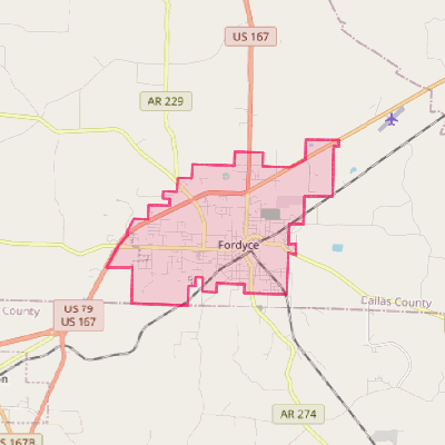 Map of Fordyce