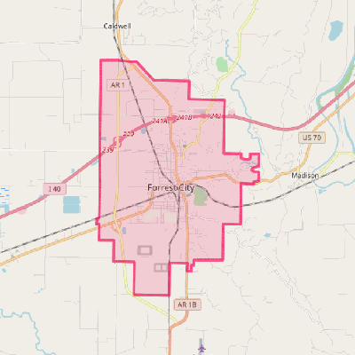 Map of Forrest City