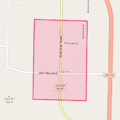 Map of Hindsville