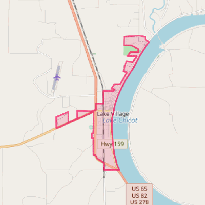 Map of Lake Village