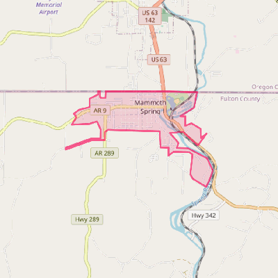 Map of Mammoth Spring