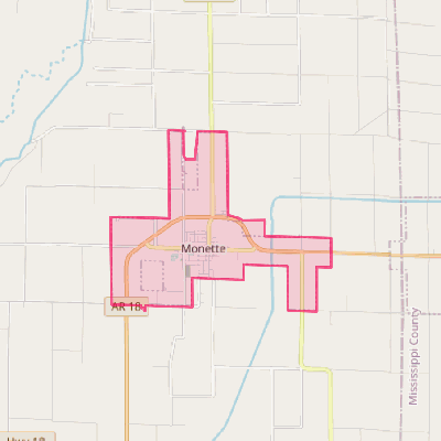 Map of Monette