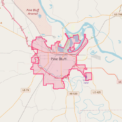 Map of Pine Bluff