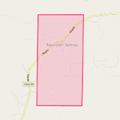 Map of Ravenden Springs