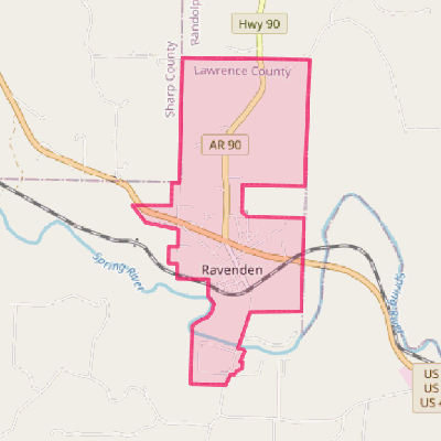 Map of Ravenden