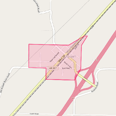 Map of Russell