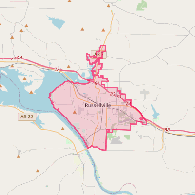 Map of Russellville