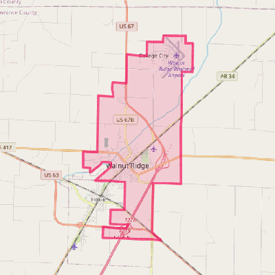 Map of Walnut Ridge