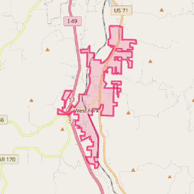 Map of West Fork