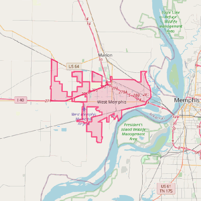 Map of West Memphis