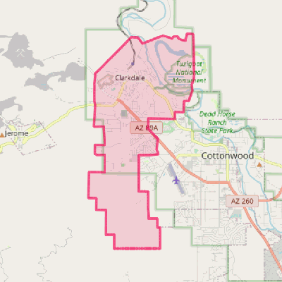 Map of Clarkdale