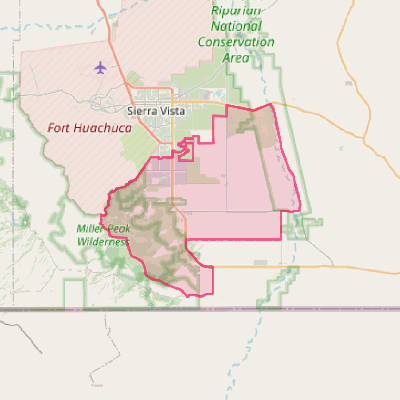 Map of Sierra Vista Southeast