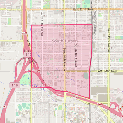 Map of South Tucson