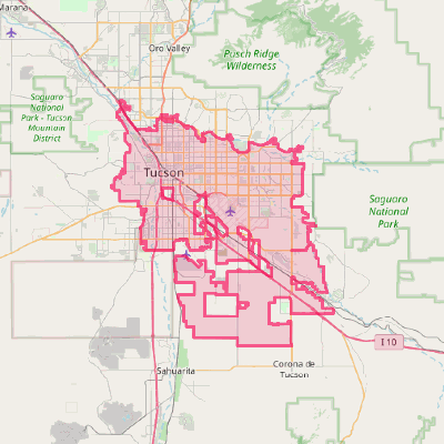 Map of Tucson