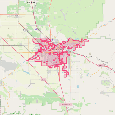 Map of Bakersfield