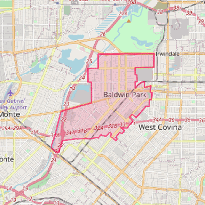 Map of Baldwin Park