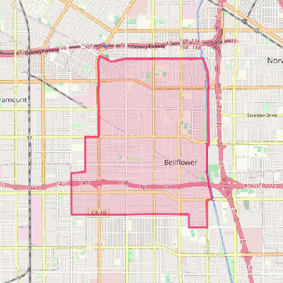 Map of Bellflower