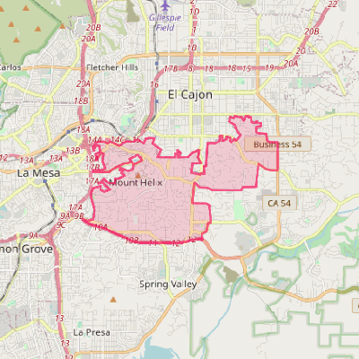 Map of Casa de Oro-Mount Helix