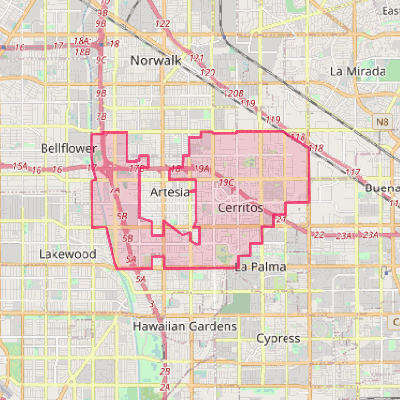 Map of Cerritos