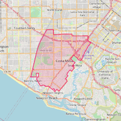 Map of Costa Mesa