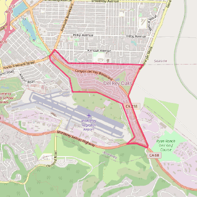 Map of Del Rey Oaks