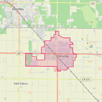 Map of Dinuba