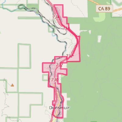 Map of Dunsmuir