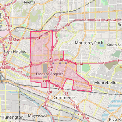 Map of East Los Angeles