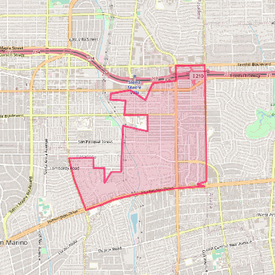 Map of East Pasadena