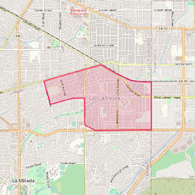 Map of East Whittier