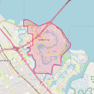 Map of Foster City