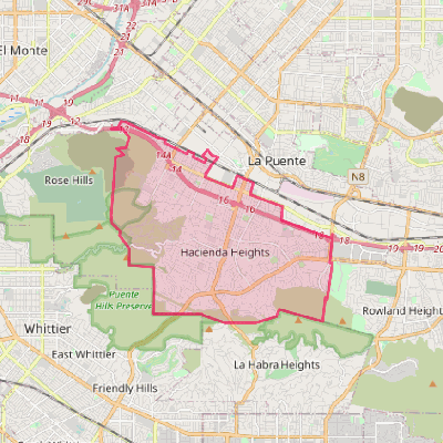 Map of Hacienda Heights