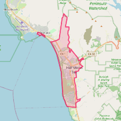 Map of Half Moon Bay