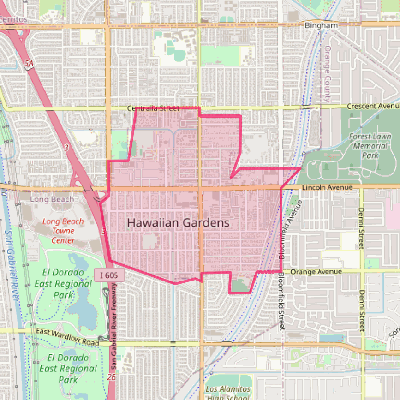 Map of Hawaiian Gardens