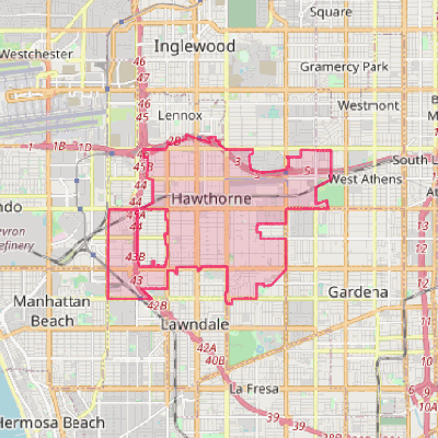 Map of Hawthorne