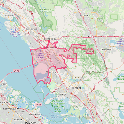 Map of Hayward