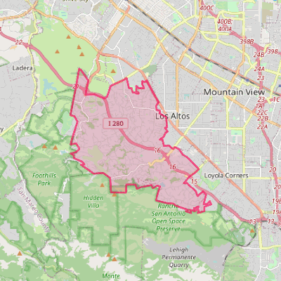 Map of Los Altos Hills