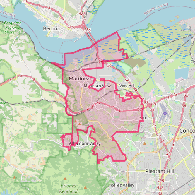 Map of Martinez