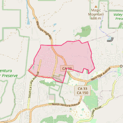 Map of Meiners Oaks