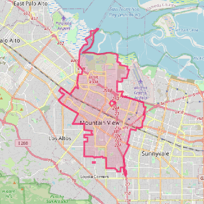 Map of Mountain View