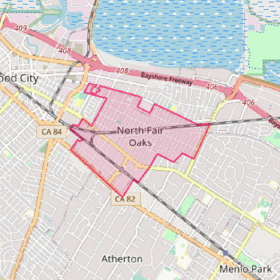 Map of North Fair Oaks