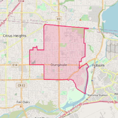 Map of Orangevale