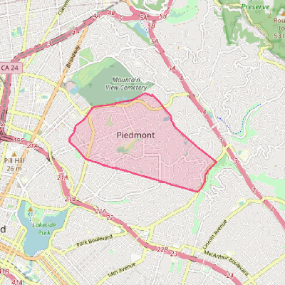 Map of Piedmont