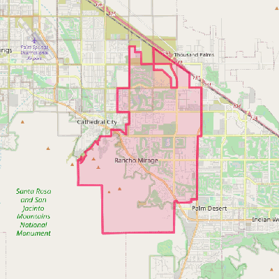 Map of Rancho Mirage