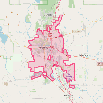 Map of Redding